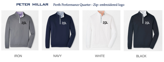 (12) Executive Embroidered Peter Millar Men's Solid Perth Performance Quarter-Zip's