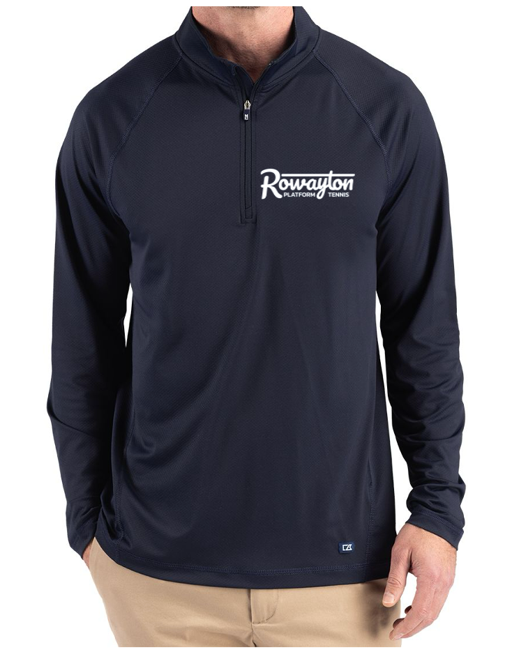 Featherlight Stretch Mens Quarter Zip - Navy Blue