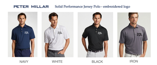 (12) Executive Embroidered Peter Millar Men's Solid Performance Polo's