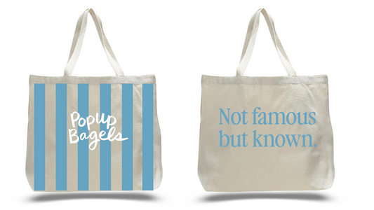 96 Tote bags - Light Blue Stripe