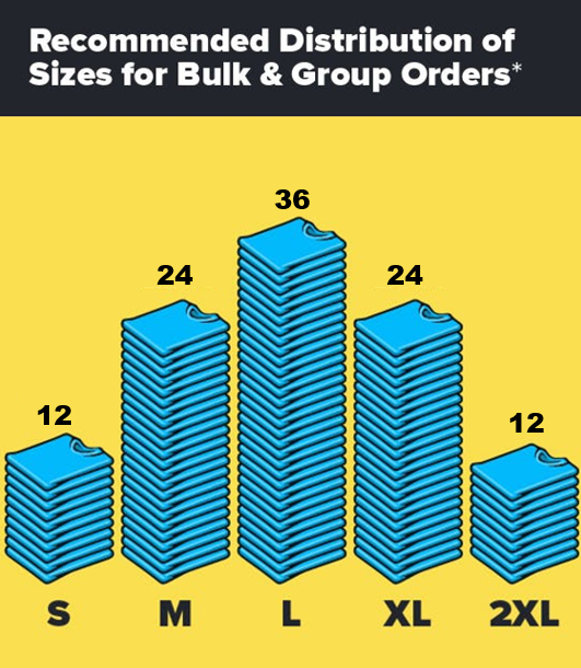 12 Dark Grey T-shirts per size