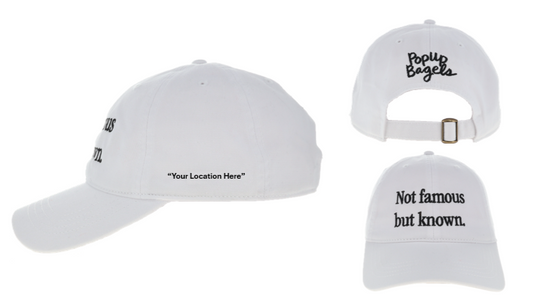 72 White Dad Caps with Store Location