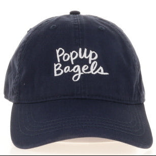 72 Navy PopUp Bagels Logo Dad Hats