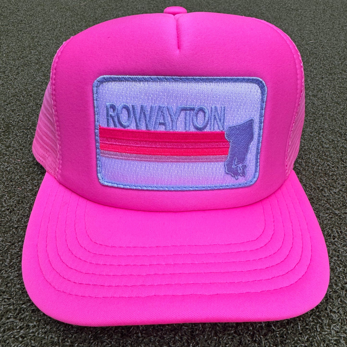 Neon Pink / Light Blue Foam Trucker