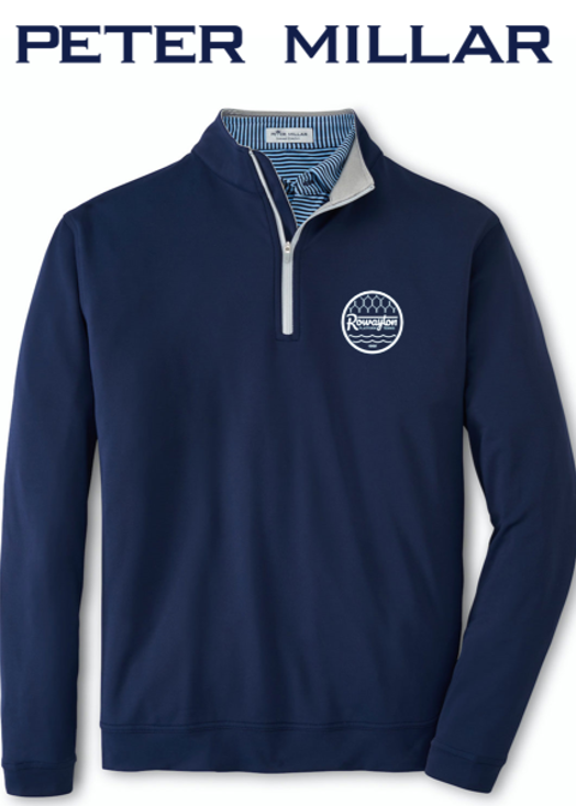 Peter Millar Men's Perth Stretch Loop Terry Quarter-Zip / Navy