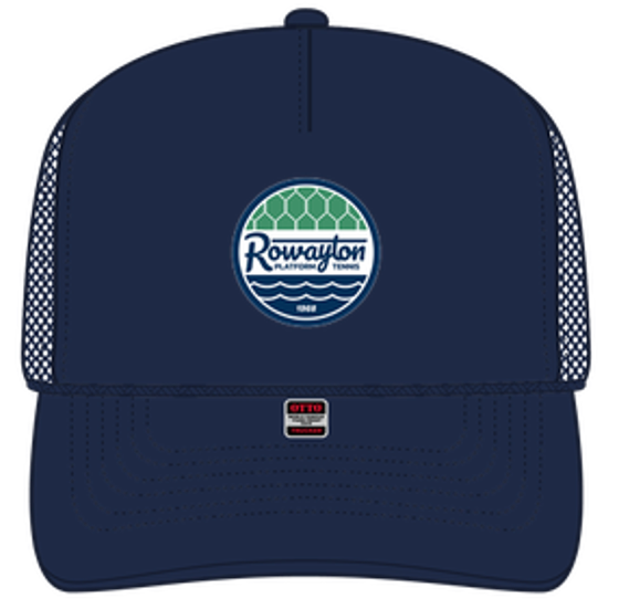 OTTO CAP 5 Panel Mid Profile Mesh Back Trucker Hat - Navy