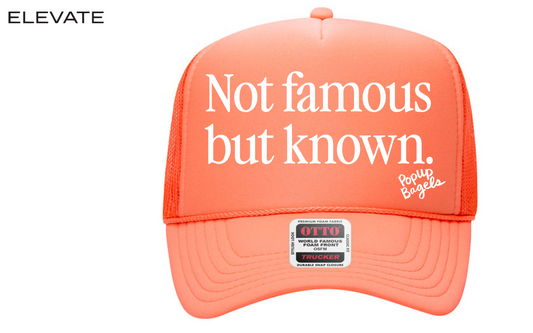 Custom PopUp Bagels Peach Otto Hat & White KFBK