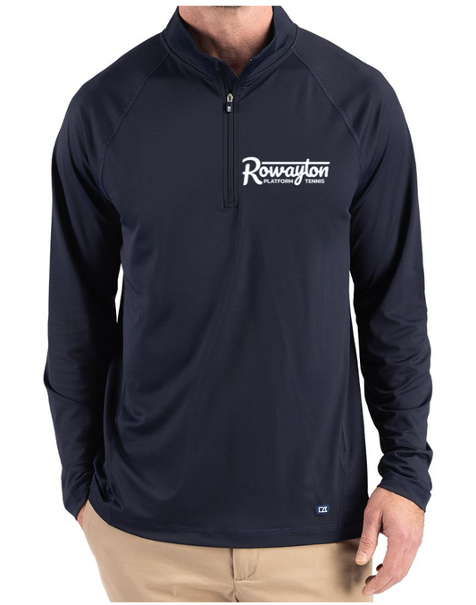 Featherlight Stretch Mens Quarter Zip - Navy Blue