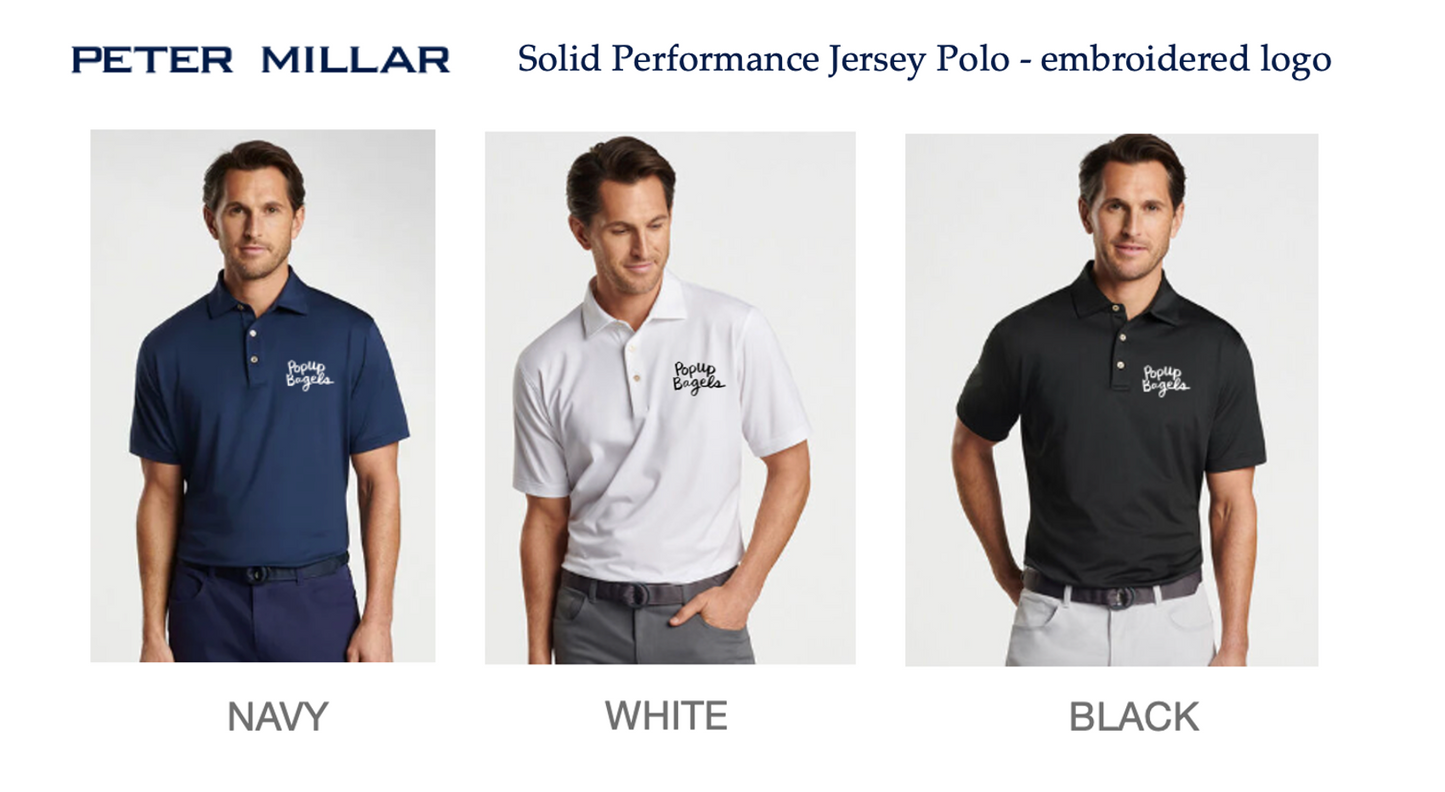 (12) Executive Embroidered Peter Millar Men's Solid Performance Polo's