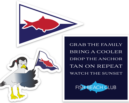 Fish Beach Club Sticker Pack